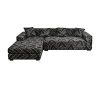 Mingfuxin Housses De Canapé d'angle en Forme De L, 2PCS Housses De Canapé Sectionnelles Extensibles Protecteurs avec 4PCS Couvre Oreillers(3 Places + 3 Places,Printed#21)