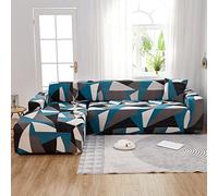 Mingfuxin Housses De Canapé d'angle en Forme De L, 2PCS Housses De Canapé Sectionnelles Extensibles Protecteurs avec 4PCS Couvre Oreillers(3 Places + 3 Places,Printed#46)