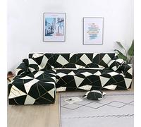 Mingfuxin Housses De Canapé d'angle en Forme De L, 2PCS Housses De Canapé Sectionnelles Extensibles Protecteurs avec 2PCS Couvre Oreillers(3 Places + 3 Places,Printed#02)