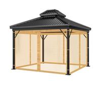 Mingfuxin Moustiquaire de belvédère universel pour pergola 4 panneaux fermeture éclair extérieur 10"x10"