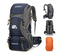 Mingfuxin Sac à Dos de Randonnée 50 L, Imperméable Sac de Trekking avec Housse de Pluie, Sac à Dos Grande Capacité Multifonction pour pour Homme Femme Alpinisme Escalade Trekking Voyage Camping