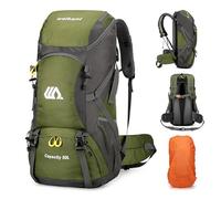 Mingfuxin Sac à Dos de Randonnée 50 L, Imperméable Sac de Trekking avec Housse de Pluie, Sac à Dos Grande Capacité Multifonction pour pour Homme Femme Alpinisme Escalade Trekking Voyage Camping