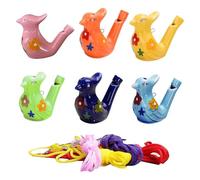 Minging Lot de 6 sifflets à oiseaux pour enfants - En céramique - Remplissables - Avec son du chant des oiseaux clairs - Convient pour décoration de la maison