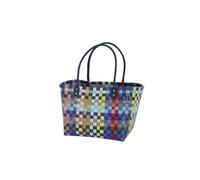 Mingle Shopper Sac de courses avec poignées en polyuréthane Bleu marine Taille S