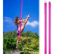 Minglez Barre de Pole Dance Barre de Vol Aérienne en Silicone pour Le Yoga, Tube de Suspension Professionnel de 45 mm, Barre de Strip-Tease Portable pour La Maison, La Chambre(Pink)