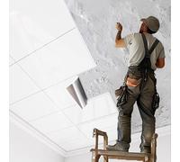 Minglez Dalle de Plafond Dalles de Plafond Décoratives Blanc Pur, Revêtements de Plafond Suspendu pour Murs Abîmés, Taches et Fissures, Paquet de 90 ou 100 Panneaux Muraux à Coller pour Salle(6pack)