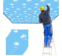Minglez Dalle de Plafond Dalles de Plafond Imitation Ciel 300 x 300 mm, Panneaux Muraux Décoratifs Autocollants, Papier Peint pour Mur Popcorn, Carrelage pour Salle de Bain/Douche(55 Pack)