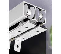 Minglez Kit Porte Coulissante Rail de Porte Coulissante Double Robuste, Argenté, avec Deux Poulies, pour Porte de Grange, Montage par Le Haut, pour Armoires, Placards et Buanderies.(3.5ft/106.7cm)