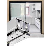 Minglez Kit Porte Coulissante Rail Double pour Porte de Grange Coulissante et Porte Escamotable, Kit de Quincaillerie pour Rail de Porte de Garage pour Abri de Jardin/Armoire(Silver,54in/137.2cm)