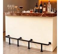 Minglez Repose Pied Barre de Maintien Carrée Noire pour Îlot de Cuisine, Rails Tubulaires sous Comptoir de 122 152 183 213 244 274 305 335 366 396 427 457 488 cm, Poteau(17.8ft/543cm)