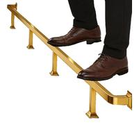 Minglez Repose Pied Barre Repose-Pieds de Bar en Tubes Carrés : 100 120 140 160 180 183 200 220 cm, Barre Repose Pied pour Comptoir sous Comptoir Doré avec Matériel de Fixation Robuste(17.5ft/533cm)