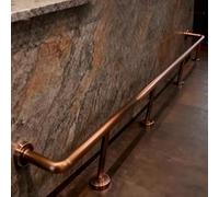 Minglez Repose Pied Kit de Repose-Pieds avec Barre en Or Rose Brossé de 32 mm, Petite Barre de Maintien pour Pieds (100 110 120 130 140 150 160 170 180 190 cm), Tube Repose-Pieds(2.4ft/73cm)