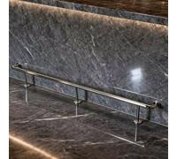 Minglez Repose Pied Rambarde de Pied sous Comptoir de 201 204 207 210 213 216 219 223 226 229 cm, Pied Robuste en Métal pour L'extérieur Poteau de Rambarde avec Repose-Pieds LinéaireKit(7.3ft/222cm)