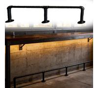 Minglez Repose Pied Repose-Pieds pour Îlot de Cuisine : 250 253 256 259 262 265 268 271 274 cm, Kit de Barre de Support pour Pieds en Métal avec Quincaillerie de Fixation sous Comptoir(17.9ft/546cm)