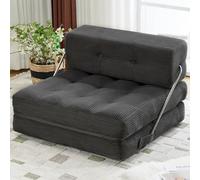 Mingone Canapé lit 3-en-1 Pliable Convertible, Chauffeuse 1 Place avec Mousse à Mémoire de Forme et Oreiller, Fauteuil lit Idéal pour Petit Espace, Salon, Chambre ou Bureau (Gris)