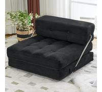 Mingone Canapé lit 3-en-1 Pliable Convertible, Chauffeuse 1 Place avec Mousse à Mémoire de Forme et Oreiller, Fauteuil lit Idéal pour Petit Espace, Salon, Chambre ou Bureau