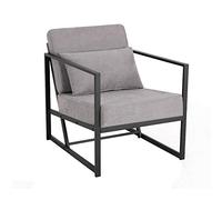 Mingone Fauteuil de Salon Canapé Monoplace Rembourré Lounge Convertible Inclinable Chaise avec Accoudoirs et Dossier Lin Taupe, 1 Place