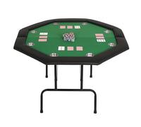 Mingone Table de Poker 8 Joueurs 120cm Surface de Jeu 2 Pliable Plateau de Casino avec Espace pour Festnight Gaming, Vert