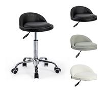 Mingone Tabouret de Bereau Pivotante Réglable en Hauteur Siège Ergonomique Tabouret Travail avec roulettes Chaise Coiffure pour Bureau Salon Atelier Clinique Coiffeuse, Noir