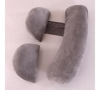 MINGPINHUIUS Coussin de Grossesse, Coussin allaitemen Coussin d'allaitement pour Femmes Enceintes, pour Ventre,Hanches,Jambes,Soutien du Dos, Lavable Amovible (Gris foncé 1)