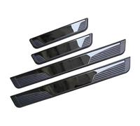 MINGRUILIHAI Plaques Seuil Porte de Voiture pour Toyota Auris Aygo Aygo X C-HR Corolla Corolla Cross Hilux, Anti-Rayures Plinthes en Acier Inoxydable Pédale Protecteur Décorative Accessoires,D/Black