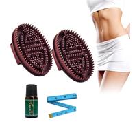 MINGRUO 2Pcs Brosse Méridienne, Brosse de massage méridienne, Masseur Musculaire Manuel Multifonction, Peigne de Massage à la Main pour masser l' peigne à huile (Marron)