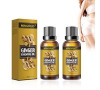 MINGRUO 2Pcs Huile de Massage au Gingembre, Huile de Gingembre Drainage du Ventre, Gingembre Oil pour femmes et hommes Pour Le Drainage Lymphatique