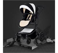 Mingrxieh Poussette de bébé Bassinet Chariot 2 en 1 Résistant à l'amortisseur Landscape de luxe Papière de Prame de luxe for le nouveau-né et tout-petit, chariot de poussette avec harnais à 5 points (