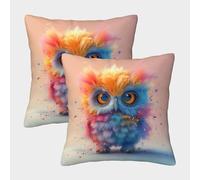 MingSheng La Chouette Housse Coussin Lot De 2 Résistant pour Canapé en Lot de Coussin 40x40cm