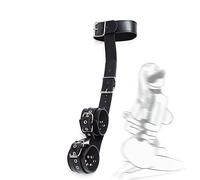 MINGSHOP Ceinture de yoga en cuir de qualité supérieure - Soutient le poignet et le cou simultanément - Pour étirer les postures de fitness