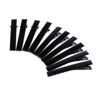 MINGSTORE 10 pièces Noir métal Simple Broche Pince Crocodile Pinces à Cheveux Barrette arcs Bricolage 5.5 cm-5.5 cm