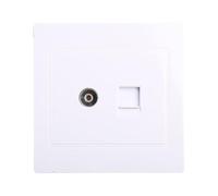 MINGSTORE Adaptateur réseau RJ45 + antenne TV Prise de Panneau de Plaque Frontale de Sortie pour Montage Mural coaxial