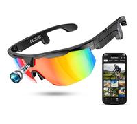 Mingtawn Lunettes intelligentes avec caméra anti-tremblement 4K HD et haut-parleurs stéréo 3D | Lunettes de soleil de sport polarisées UV400 | Lunettes Bluetooth IA pour vidéos en plein air, photos et
