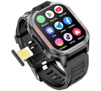 Mingtawn Montre intelligente 4G avec emplacement pour carte SIM - Téléchargement d'application, appels vidéo, SMS, suivi d'activité et de santé, GPS intégré et fonction SOS pour homme et femme.