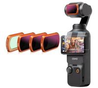 MINGVEN Lot de 4 filtres magnétiques ND et filtre de diffusion noir 1/4 pour DJI Osmo Pocket 3 Creator Combo - Lot de 4 filtres à brume noire, ND16, ND64, ND256