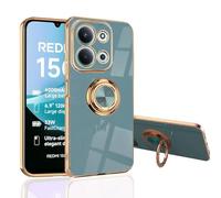MingWei Coque pour XIAOMI [ Redmi 15C 5G] - Coupe Ajustée [Support Bague Rotative] [Couleur Métal Doré Luxueux] TPU Souple [Protection Antichoc] (Gris, Redmi 15C)