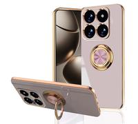 MingWei Coque pour XIAOMI [ Redmi 15T Pro 5G ] - Ajustement Fin [Support Anneau pivotant] [Couleur Métallique Or Luxueuse] Housse en TPU Souple [Antichoc] (Rose, XIAOMI 15T Pro)