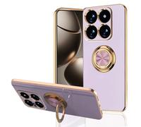 MingWei Coque pour XIAOMI [ Redmi 15T Pro 5G ] - Ajustement Fin [Support Anneau pivotant] [Couleur Métallique Or Luxueuse] Housse en TPU Souple [Antichoc] (Violet, XIAOMI 15T)