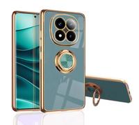 MingWei Coque pour XIAOMI [Redmi Note 15/Pro/Pro+ 5G] - Ajustement Fin [Support Anneau pivotant] [Couleur métallique Or Luxueuse] Housse en TPU Souple [Antichoc] (Gris, Note15 5G)