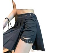 mingxinshangdian Sexy Gothique Femmes Jupe Taille Haute plissée Punk Noir été Jupes Fille Jupe avec Short