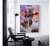 MINGYANMAO Peintures Sur Toile 40 * 60cm Poster e poster artistici da parete Monster Cat Empire State Stampa moderna casa, lavoro, ufficio, decorazione, stampa Senza Cornice