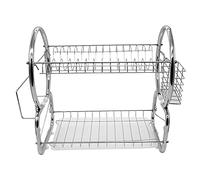 MINGYI Égouttoir à Vaisselle sur Évier, avec Cage à Baguettes et Plateau Coulissant, Rangement Cuisine pour Vaisselle, Séchoir à Vaisselle Antirouille (Argent E avec Support de Planche)