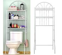 MINGYI Etagère de Salle de Bain 3 Étagères, Meuble de Rangement au-Dessus des Toilettes WC ou Lave-Linge avec 3 Tablettes, Meuble Etagères de WC (Blanc, 65×34×178 cm)