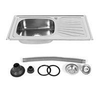 MINGYI Evier Cuisine 1 Bac, Évier avce Siphon et Bonde, Évier à Encastrer Évier Inox 1 Bac (Forme Rectangle 90×50×15 cm)