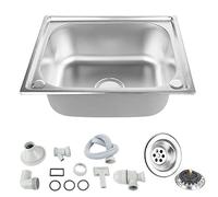 MINGYI Evier Cuisine 1 Bac, Évier avce Siphon et Bonde, Évier à Encastrer Évier Inox 1 Bac (Forme Rectangle 50×40×20 cm)