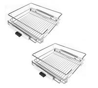 MINGYI Lot de 2 DIY Tiroir Coulissant Cuisine, Panier Coulissant avec Rails Complète, Panier de Rangement Coulissant sous évier, pour Largeur de l'armoire 45 cm