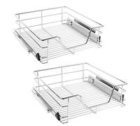 MINGYI Lot de 2 DIY Tiroir Coulissant Cuisine, Tiroir Télescopique de Rangement, Rangements sous évier, Panier Coulissant avec Rails Complète, pour Largeur de l'armoire 60 cm