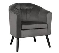 MINGYI Petit Fauteuil Crapaud, Chauffeuse avec Accoudoirs, Fauteuils de Salon 1 Personne, Petit Canapé Rembourrée Épaisse (Gris foncé)