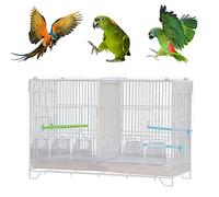 MINGYI Petite Cage à Oiseaux Interieur et Extérieur, Cage Oiseau avec Poignée, Volière Oiseaux pour Perroquet/Perruche/Canari/Parakeet/Calopsitte élégante/Pinson, Style-Classique (Blanc, 60×26×40 cm)