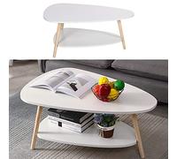 MINGYI Table Basse Scandinave, Table de Salon avec Étagère, Table d’Appoint en Bois, Tables Basses de Café, Chambre, Bureau, Café (90×60×39,5 cm, Blanc)